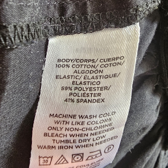 Loft Smocked Puff Sleeve Flare Waist Black Top - Picture 10 of 10